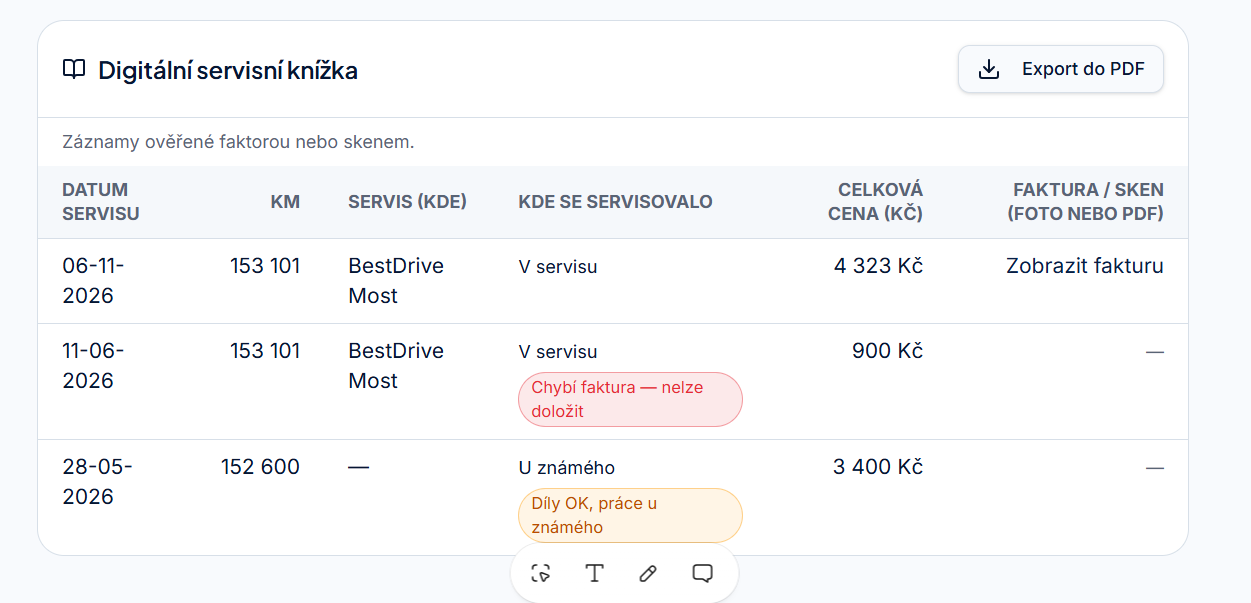 Digitální servisní knížka